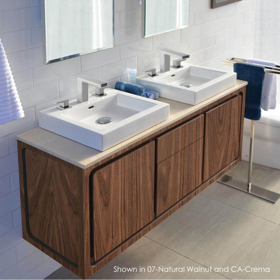 Fixtures, Etc.LacavaWall-mount under-counter double vanity with 2 drawers and 2 doors  Two-tone finishes are premium class and need to be specified in detail.