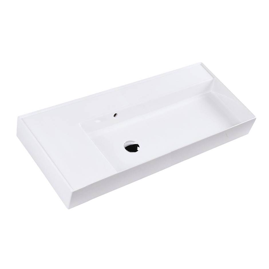 Fixtures, Etc.LacavaWall-mounted or vessel porcelain washbasin with overflow