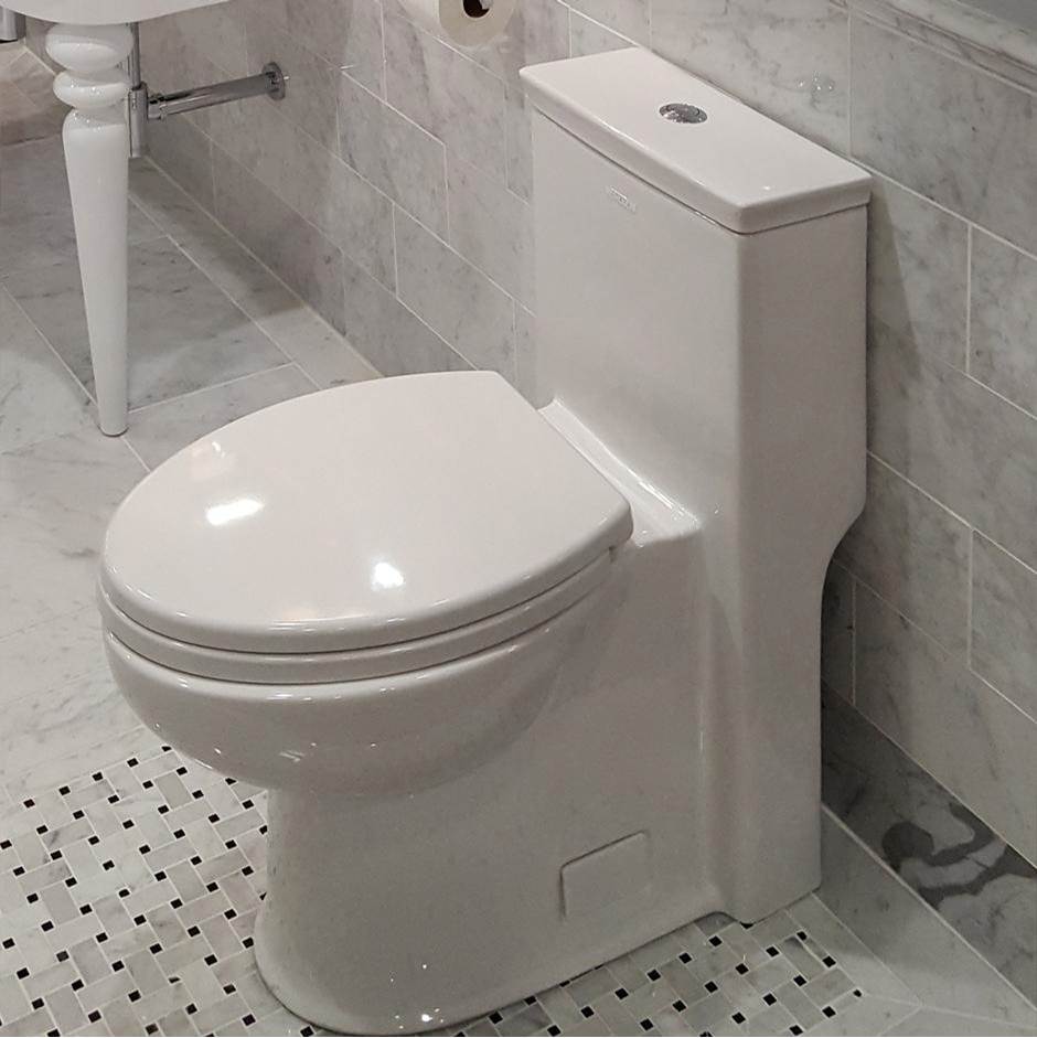 Fixtures, Etc.LacavaFloor-standing elongated one-piece porcelain toilet with siphonic single flush system (1.