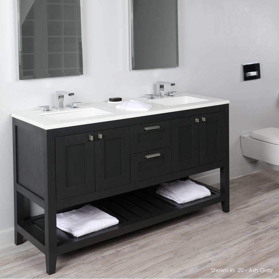 Fixtures, Etc.LacavaFree standing under-counter double vanity with two sets of doors(knobs included)on both sides