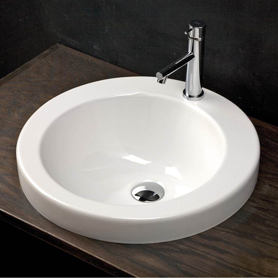 Fixtures, Etc.LacavaSelf-rimming porcelain Bathroom Sink with one faucet hole and an overflow, 19 3/4''DIAM, 7 7/8''H