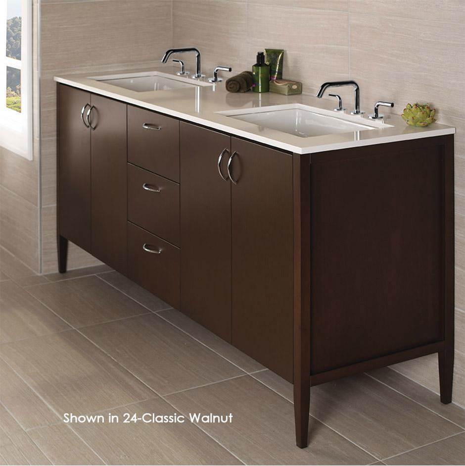 Fixtures, Etc.LacavaFree-standing under-counter double vanity with two sets of doors and three drawers(pulls included).