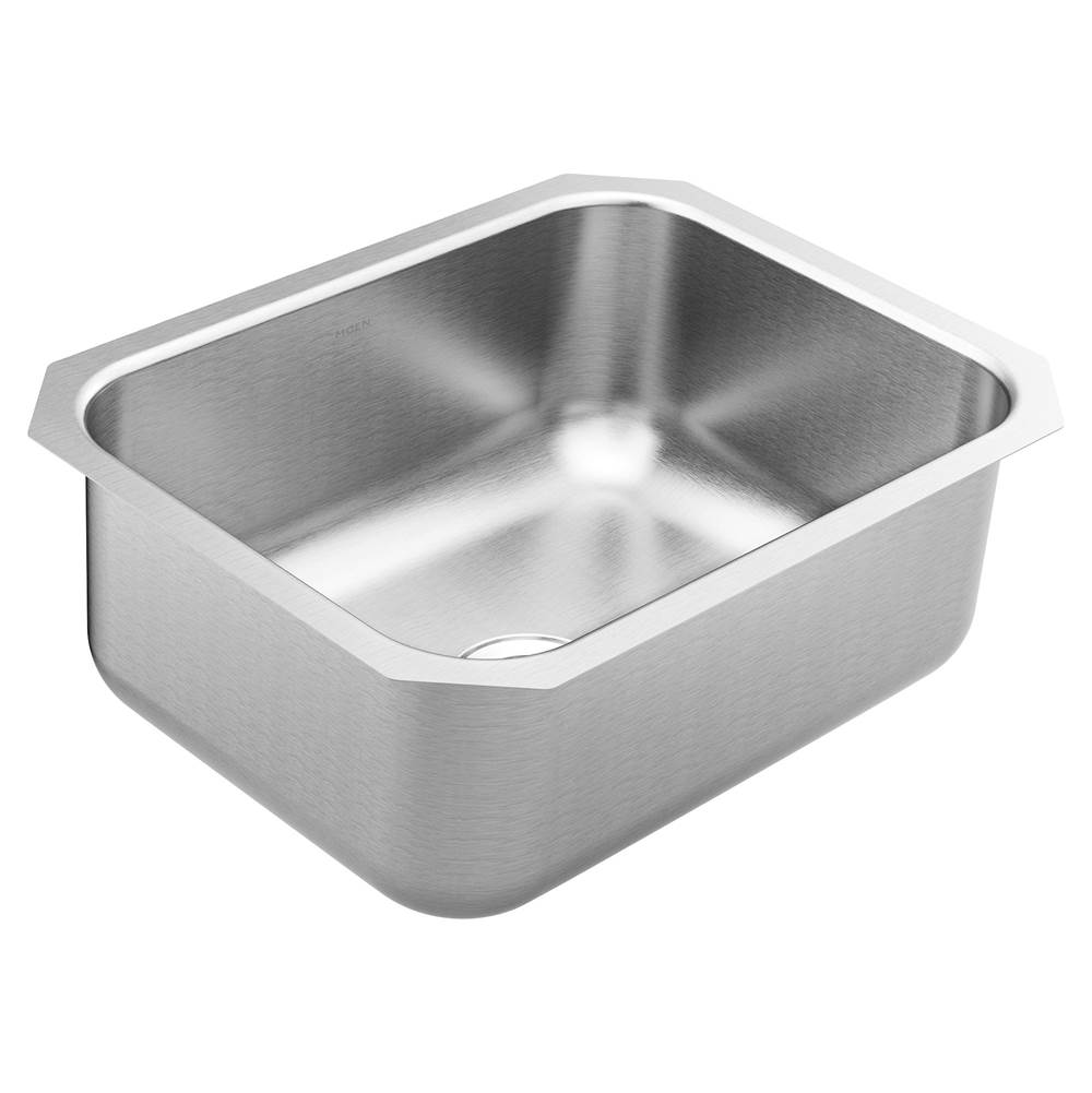 Fixtures, Etc.Moen18000 Series 23.5-inch 18 Gauge Undermount Single Bowl Stainless Steel Kitchen Sink, 9-inch Depth