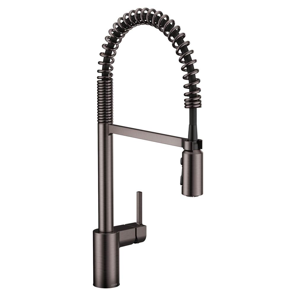 Fixtures, Etc.MoenAlign One Handle Pre-Rinse Spring Pulldown Kitchen Faucet with Power Boost, Black Stainless