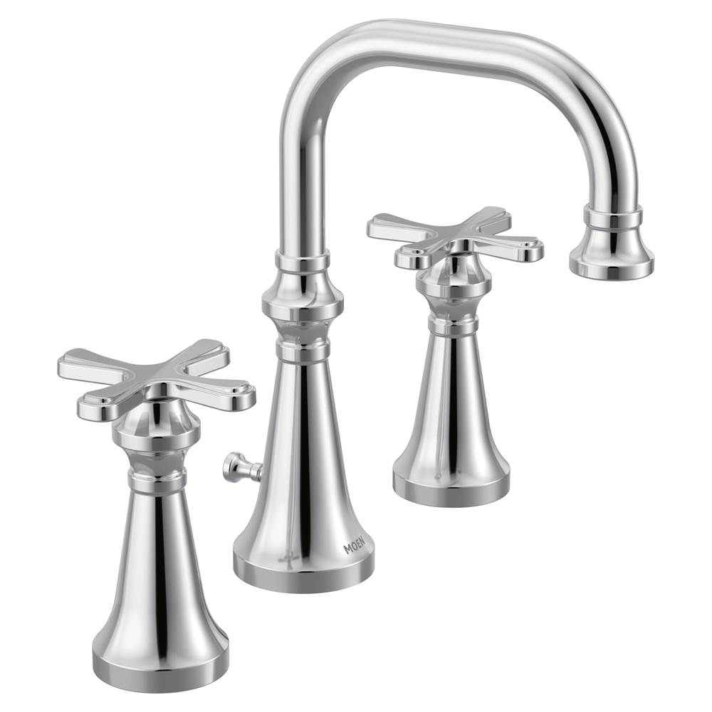 Fixtures, Etc.MoenColinet Traditional Two-Handle Widespread High-Arc Bathroom Faucet with Cross Handles, Valve Required, in Chrome