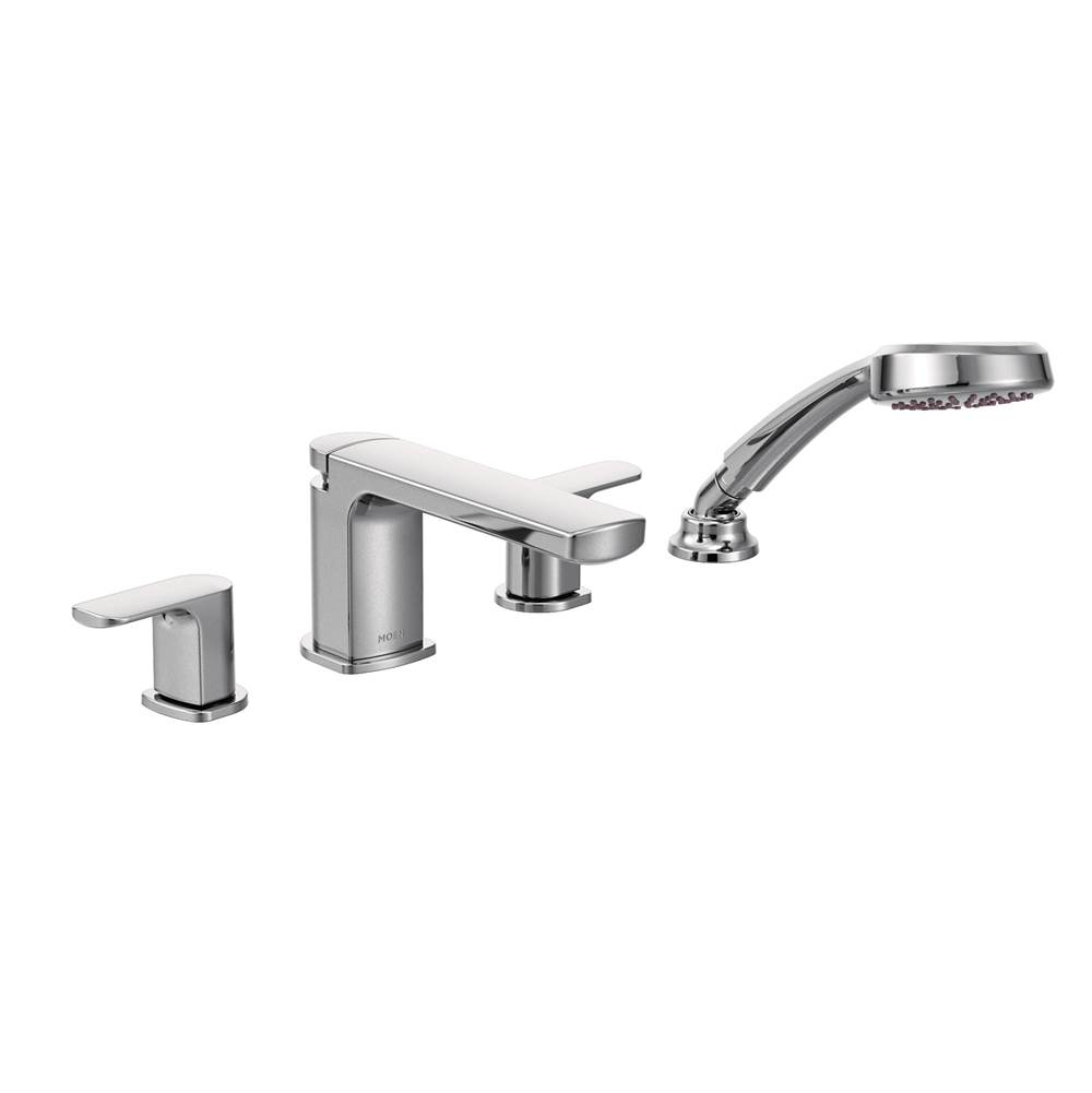 Fixtures, Etc.MoenRizon 2-Handle Deck-Mount Roman Tub Faucet Trim Kit with Handshower in Chrome (Valve Sold Separately)