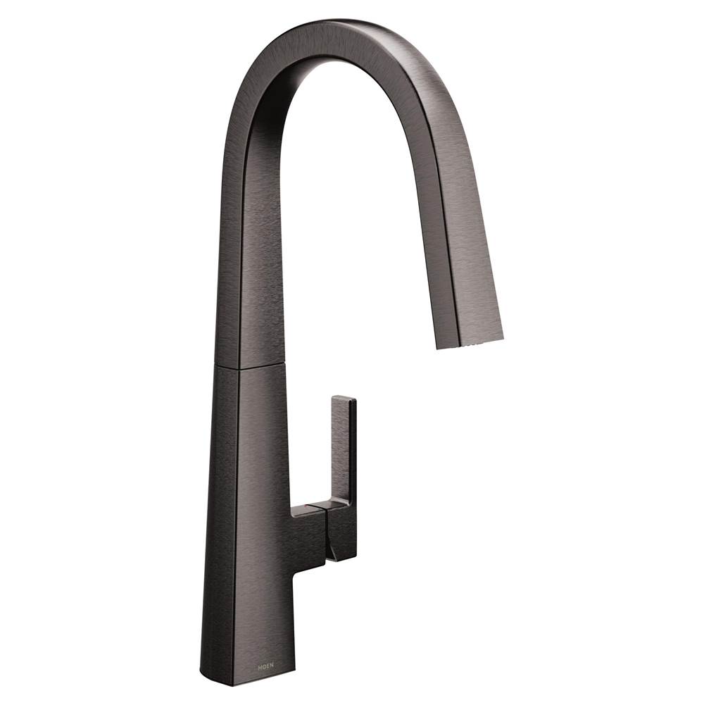 Fixtures, Etc.MoenNio Single-Handle Pull-Down Sprayer Kitchen Faucet with Reflex and Power Clean in Black Stainless