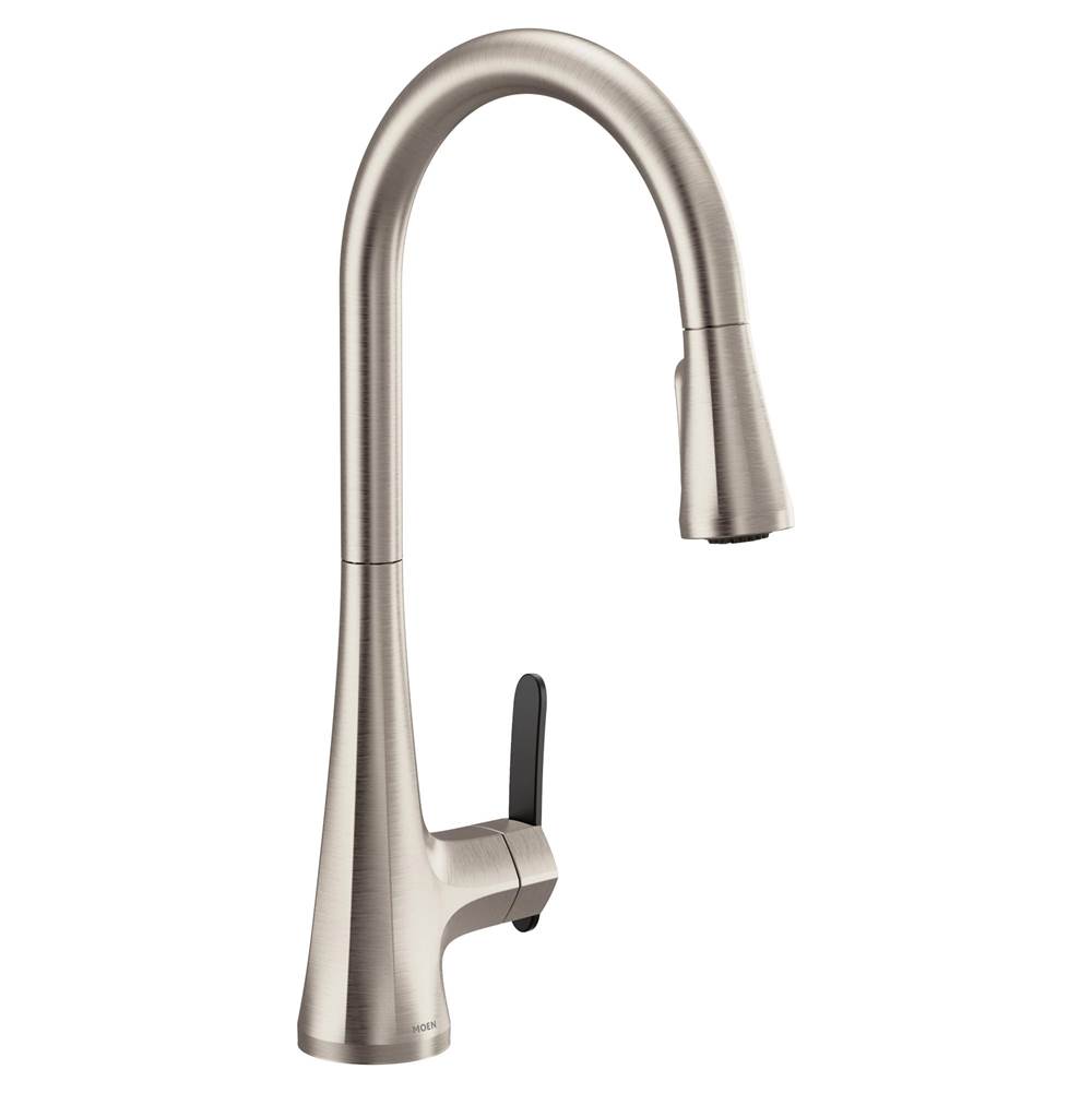 Fixtures, Etc.MoenSinema Single-Handle Pull-Down Sprayer Kitchen Faucet with Power Clean and 2 Handle Options in Spot Resist Stainless