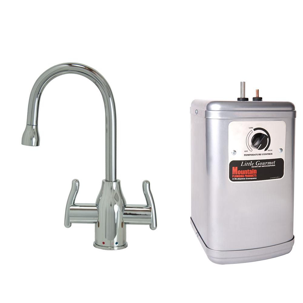 Fixtures, Etc.Mountain PlumbingHot & Cold Water Faucet with Modern Curved Body & Handles & Little Gourmet® Premium Hot Water Tank