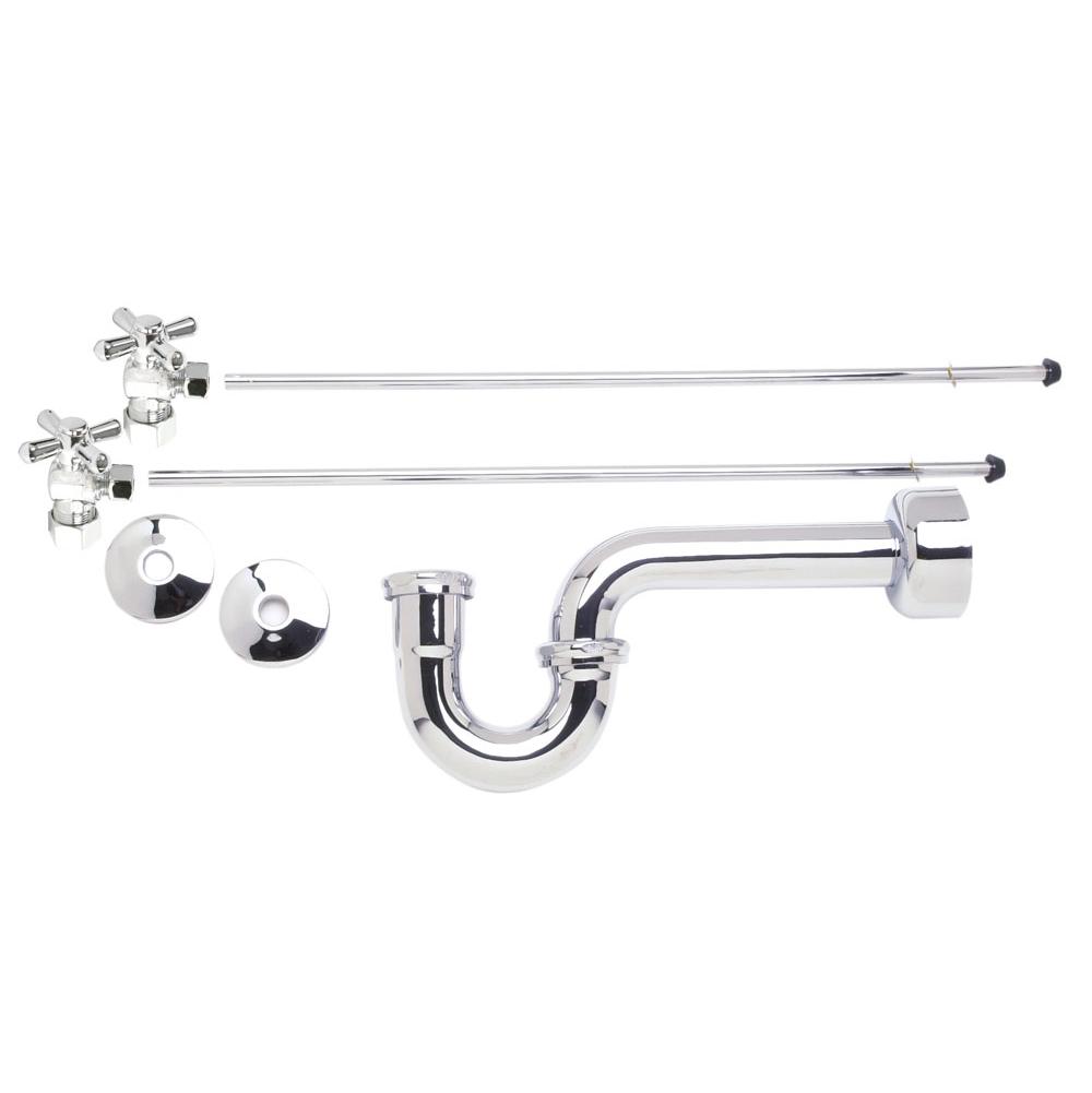 Fixtures, Etc.Mountain PlumbingLavatory Supply Kit - Brass Cross Handle with 1/4 Turn Ball Valve (MT621-NL) - Angle, P-Trap 1-1/2''