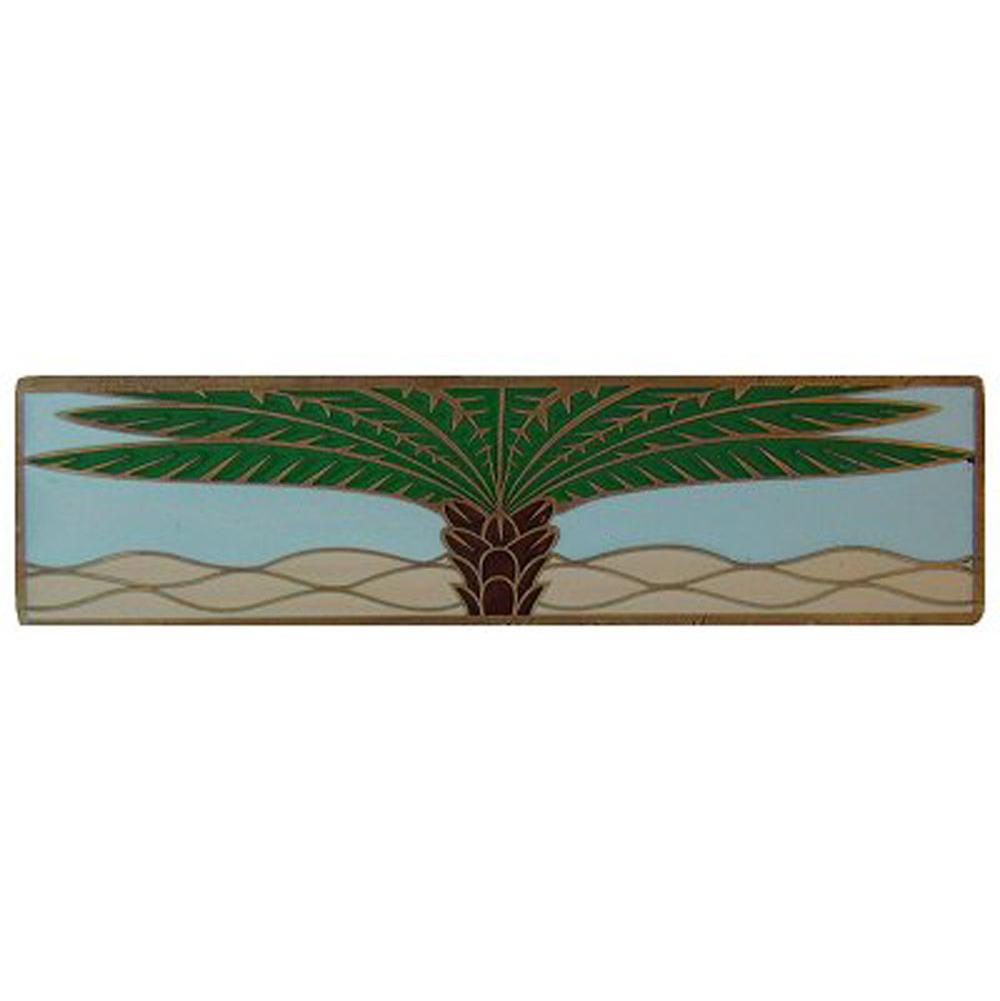 Fixtures, Etc.Notting HillRoyal Palm Pull Antique Brass/Pale Blue (Horizontal)
