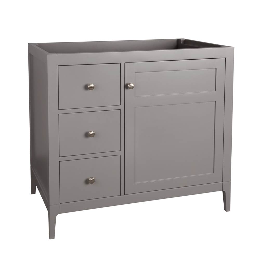Fixtures, Etc.Ronbow36'' Briella  Bathroom Vanity Cabinet Base with Tapered Leg in Empire Gray - Door on Right