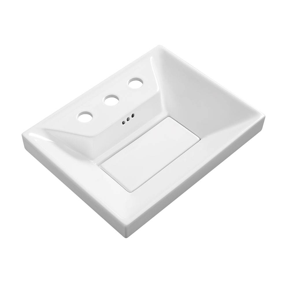 Fixtures, Etc.Ronbow18'' Aravo Petite sinktop in White, 8'' WidespreadFaucet Hole