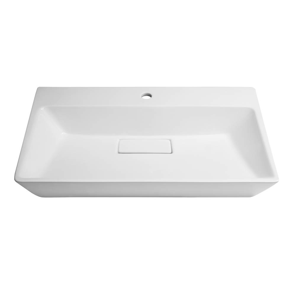 Fixtures, Etc.Ronbow31'' Wide  Rectangular Ceramic Vessel Sinktop and Above Counter with out Overflow in White