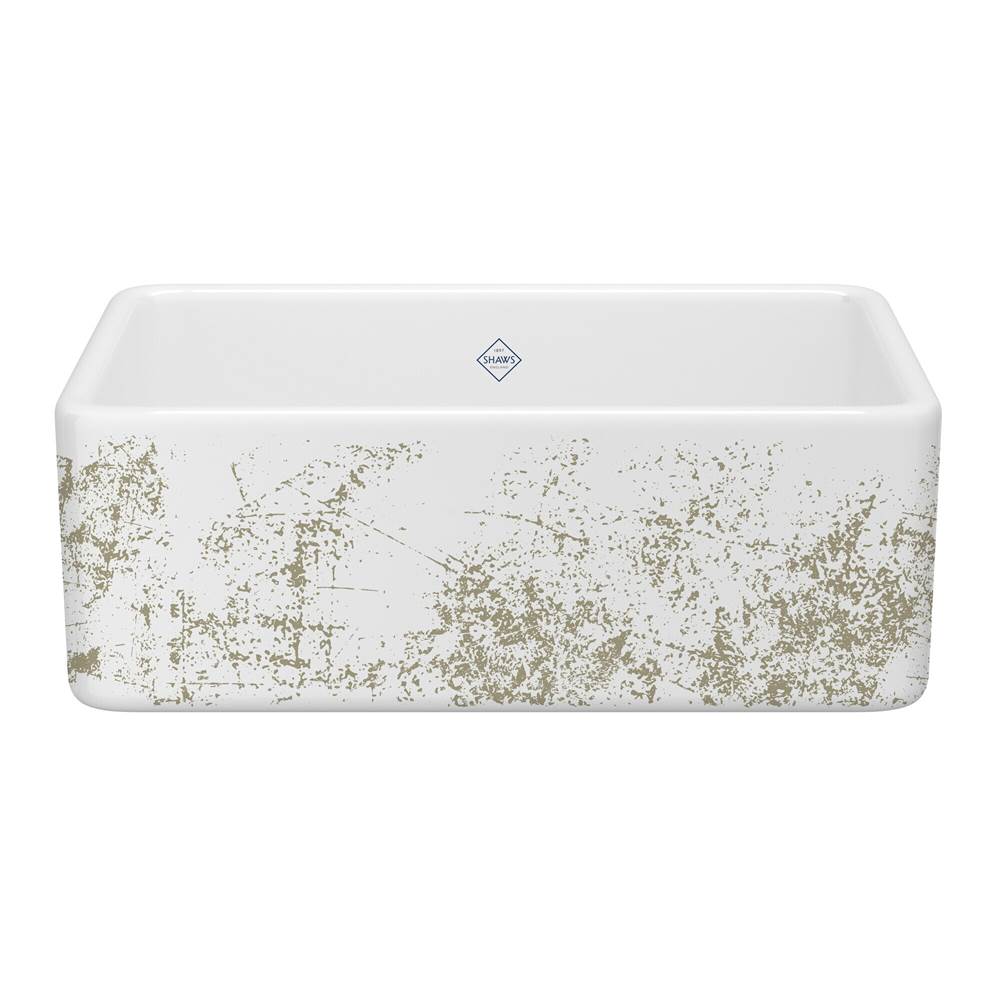 Fixtures, Etc.RohlShaker™ 30'' Single Bowl Farmhouse Apron Front Fireclay Kitchen Sink With Metallic Design