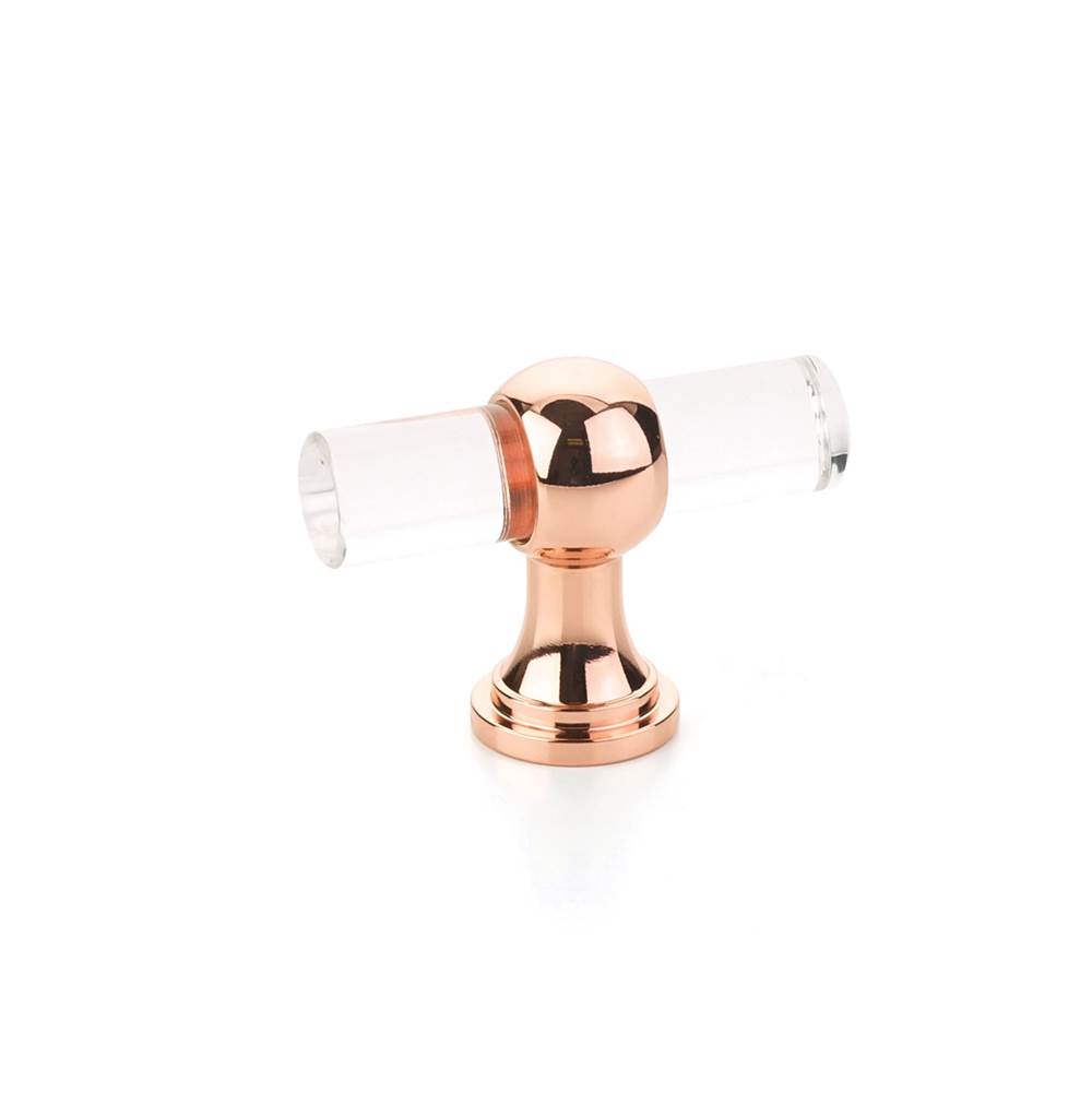 Fixtures, Etc.Schaub And CompanyT-Knob, Adjustable Clear Acrylic, Polished Rose Gold, 2''