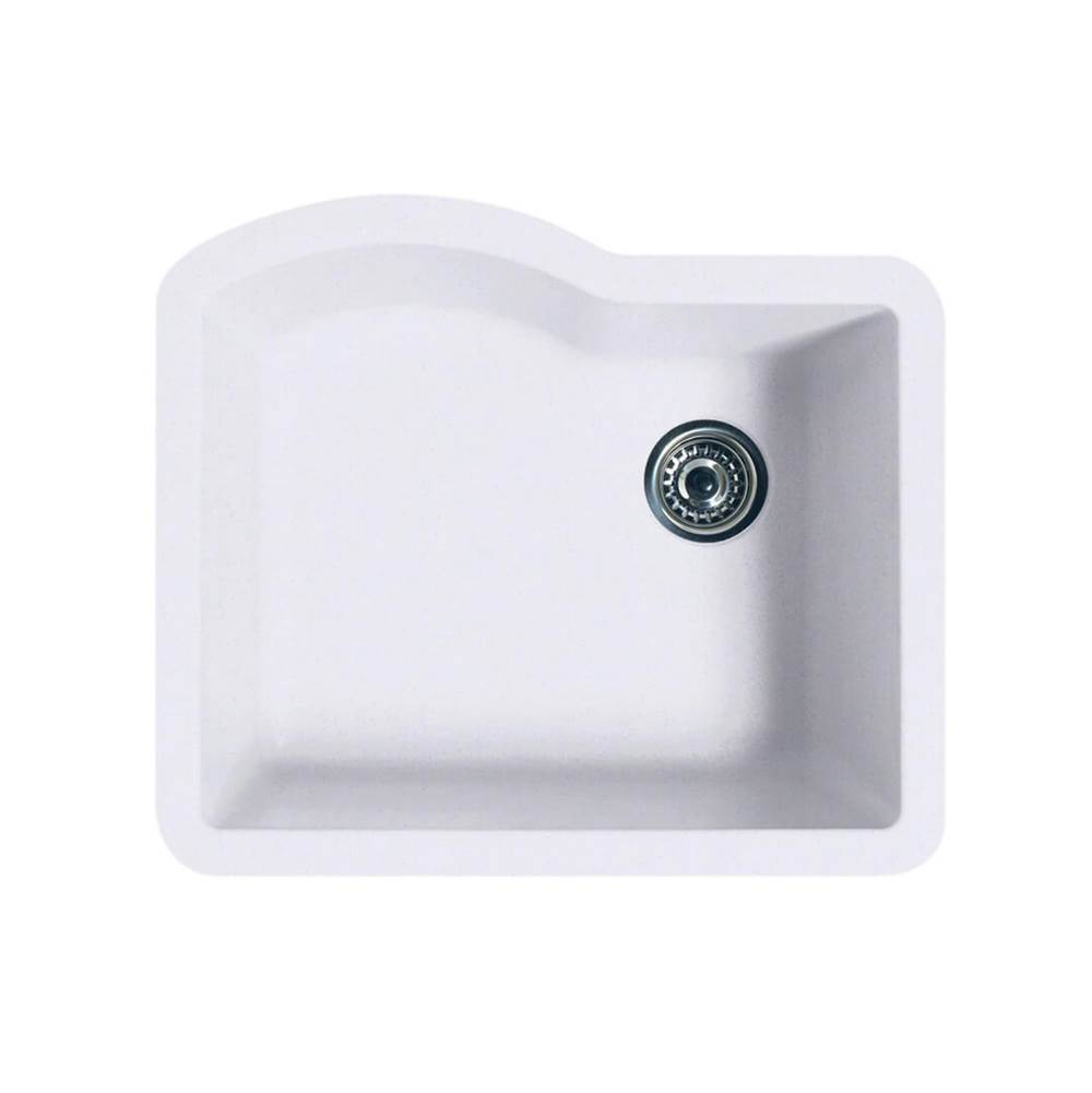 Fixtures, Etc.SwanQUSB-2522 22 x 25 Granite Undermount Single Bowl Sink in Opal White