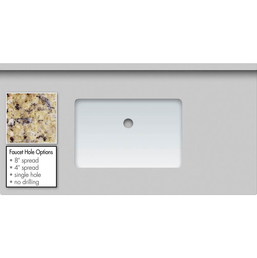 Fixtures, Etc.Strasser Woodenworks43 X 22 X 1.25 Countertop Granite New Ven Gold Rect White
