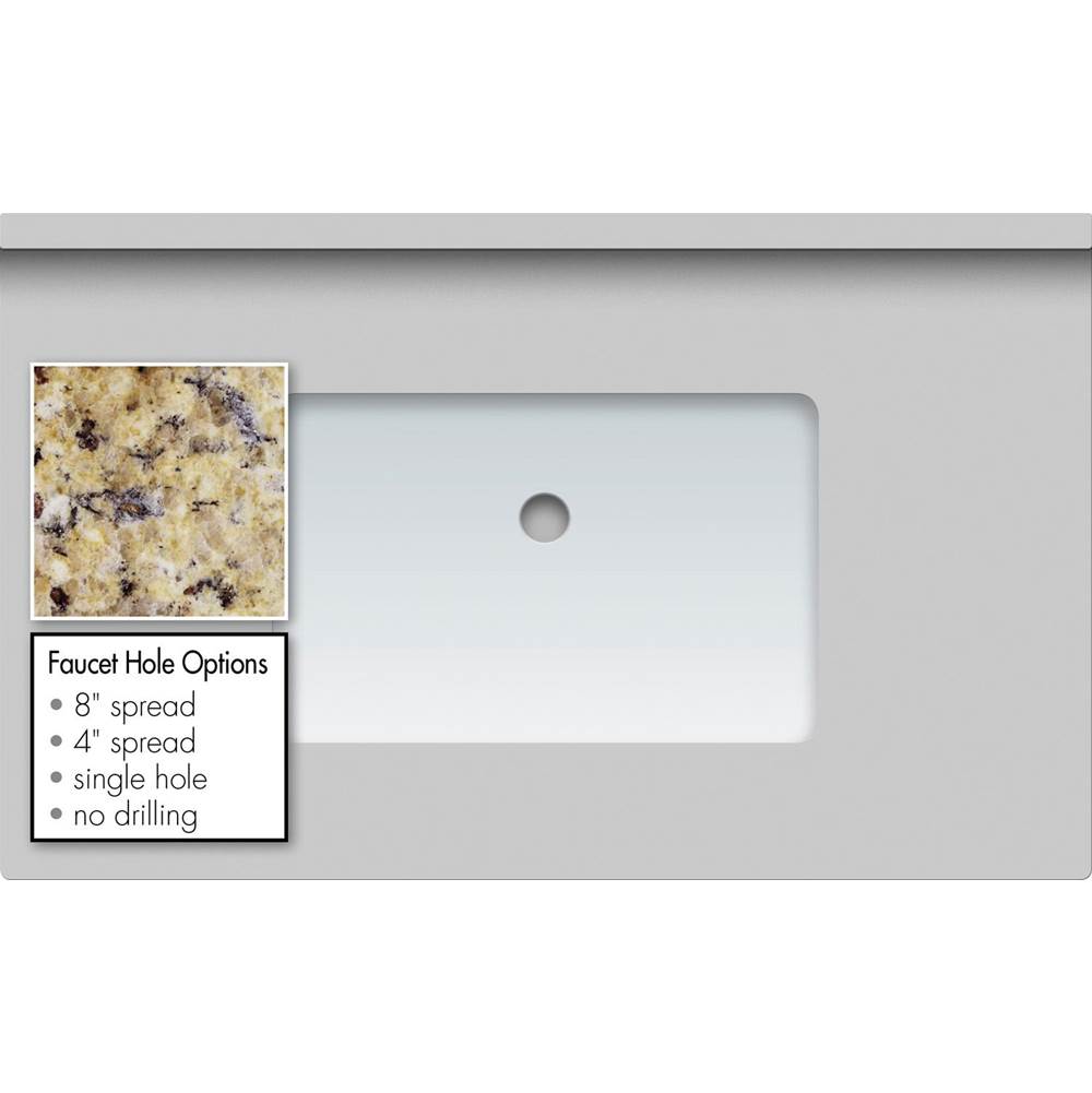Fixtures, Etc.Strasser Woodenworks37 X 22 X 1.25 Countertop Granite New Ven Gold Rect White