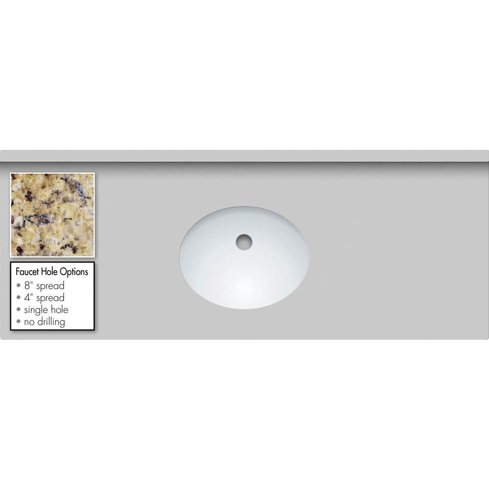 Fixtures, Etc.Strasser Woodenworks49 X 19 X 1.25 Countertop Granite New Ven Gold Oval White