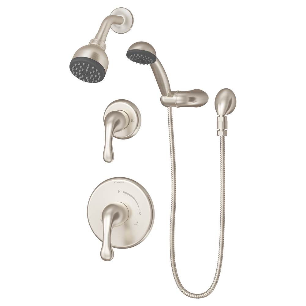 Fixtures, Etc.SymmonsUnity 2-Handle 1-Spray Shower Trim with 1-Spray Hand Shower in Satin Nickel (Valves Not Included)