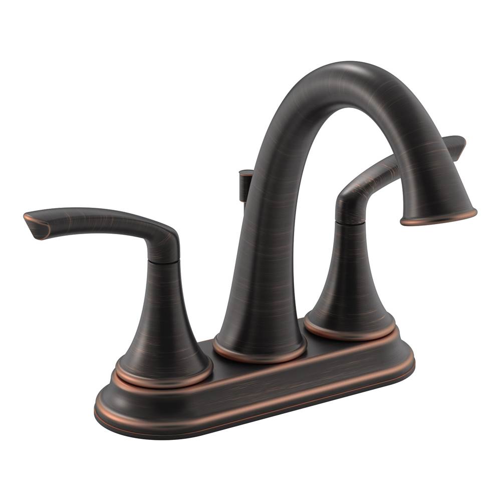 Fixtures, Etc.SymmonsElm 4 in. Centerset 2-Handle Bathroom Faucet with Drain Assembly in Seasoned Bronze (1.0 GPM)