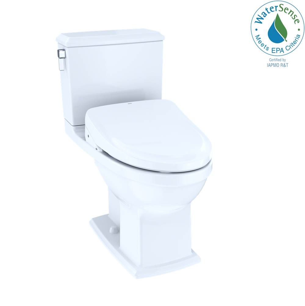 Fixtures, Etc.TOTOToto® Washlet®+  Connelly® Two-Piece Elongated Dual Flush 1.28 And 0.9 Gpf Toilet And Classic Washlet S550E Bidet Seat With Auto Flush, Cotton White