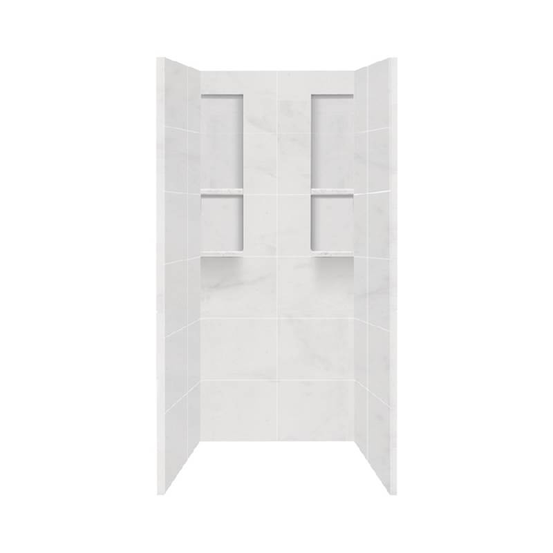 Fixtures, Etc.Transolid36'' x 36'' x 80'' Solid Surface Shower Wall Surround in White Carrara