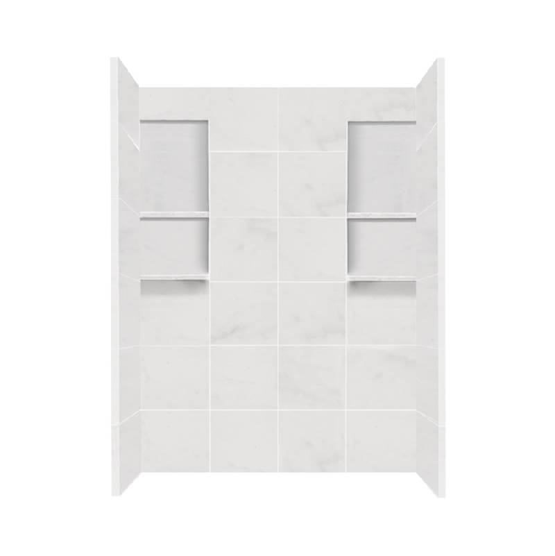 Fixtures, Etc.Transolid60'' x 36'' x 80'' Solid Surface Shower Wall Surround in White Carrara