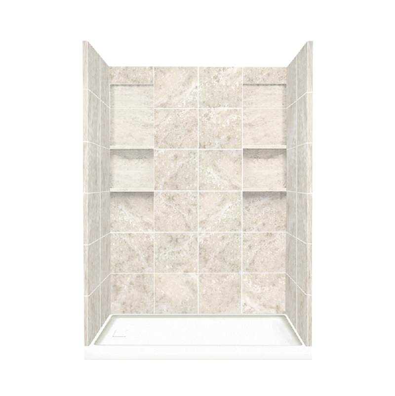 Fixtures, Etc.Transolid32'' x 60'' x 83'' Solid Surface Left-Hand Alcove Shower Kit in Silver Mocha