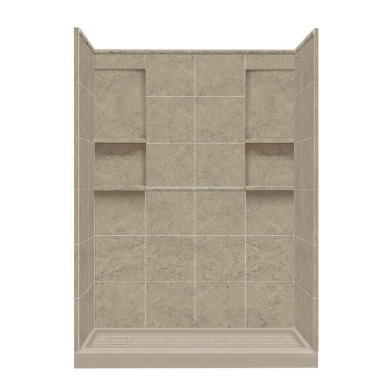 Fixtures, Etc.Transolid32'' x 60'' x 83'' Solid Surface Left-Hand Alcove Shower Kit in Sand Mountain