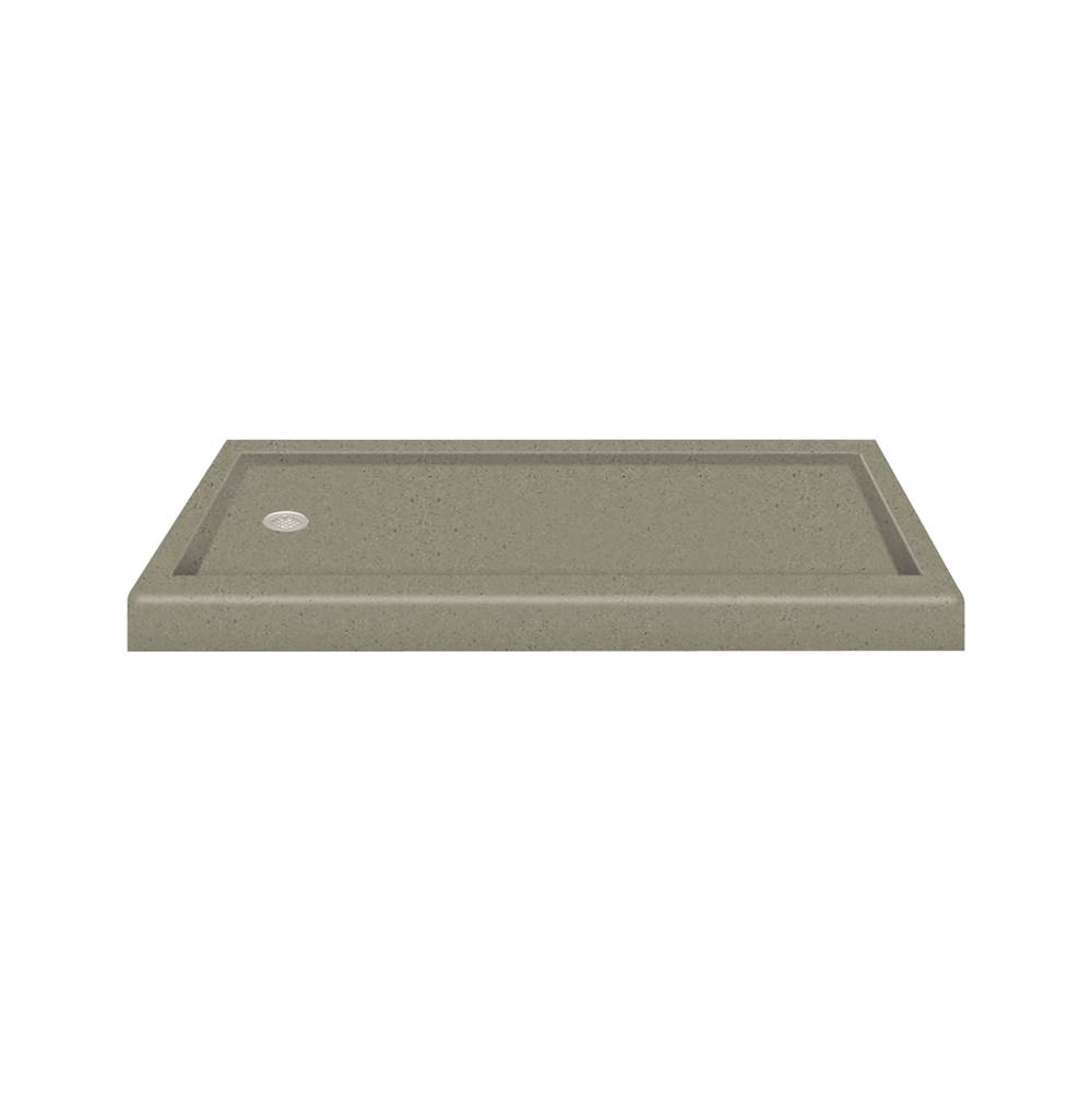 Fixtures, Etc.Transolid60'' x 32'' Decor Solid Surface Left-Hand Shower Base in Peppered Sage