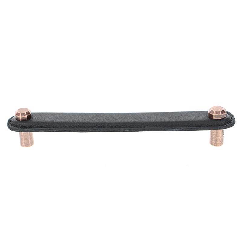 Fixtures, Etc.Vicenza DesignsArchimedes, Pull, Leather, 6 Inch, Black, Antique Copper