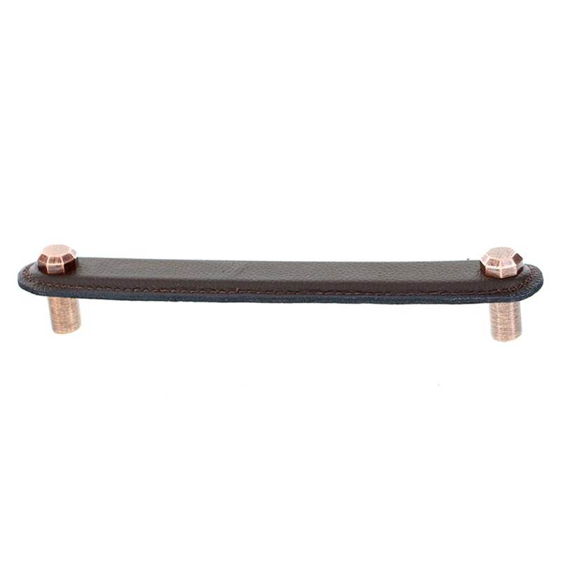 Fixtures, Etc.Vicenza DesignsArchimedes, Pull, Leather, 6 Inch, Brown, Antique Copper