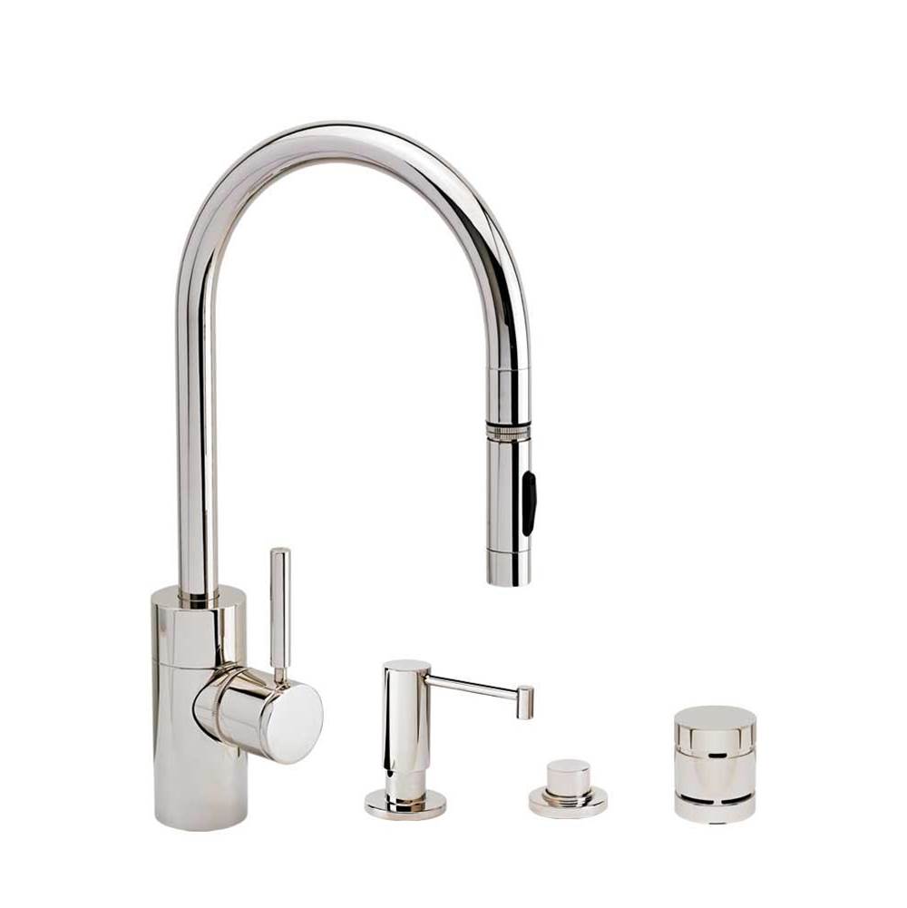 Fixtures, Etc.WaterstoneWaterstone Contemporary PLP Pulldown Faucet - Lever Sprayer - 4pc. Suite