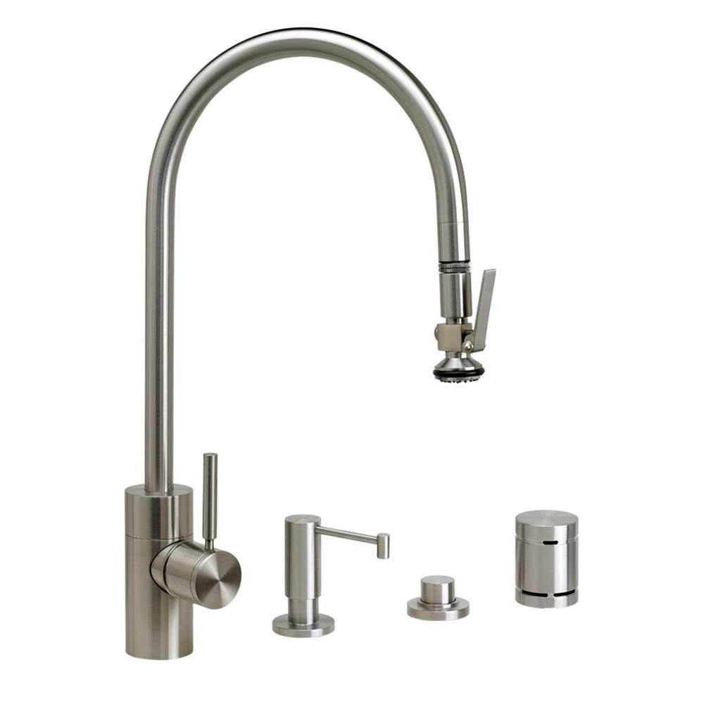 Fixtures, Etc.WaterstoneWaterstone Contemporary Extended Reach PLP Pulldown Faucet - Lever Sprayer - 4pc. Suite