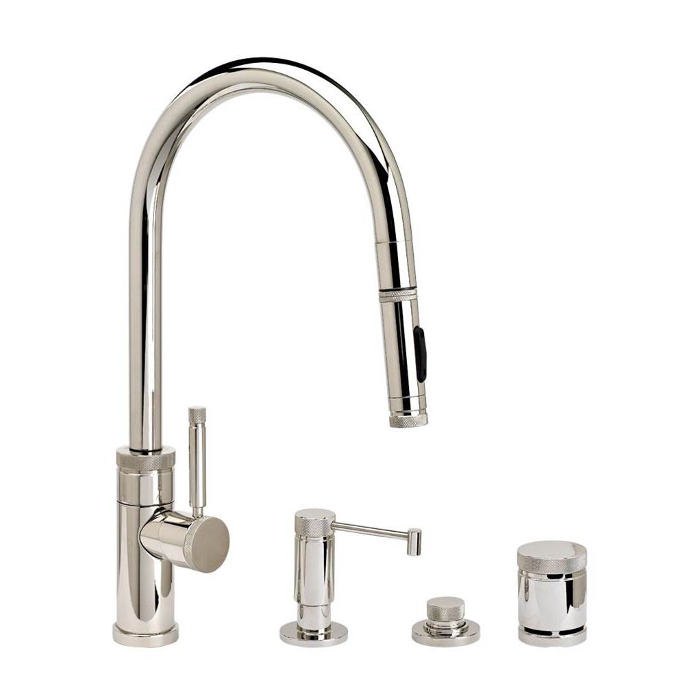 Fixtures, Etc.WaterstoneWaterstone Industrial PLP Pulldown Faucet - Toggle Sprayer - Angled Spout - 4pc. Suite