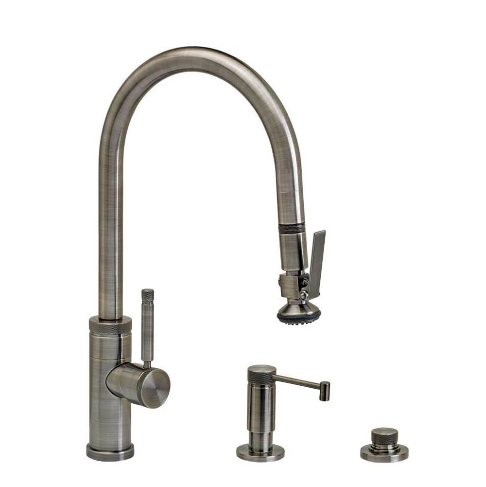 Fixtures, Etc.WaterstoneWaterstone Industrial PLP Pulldown Faucet - Lever Sprayer - Angled Spout - 3pc. Suite